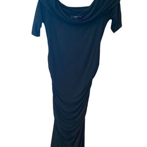 Isabella Oliver Sz 2 Black Maternity Elegant Evening Cowl Neck Maxi Dress